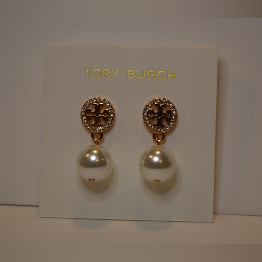 Tory Burch ‘Kira Pearl Drop Earrings’ Brand New, Rose Gold Tone